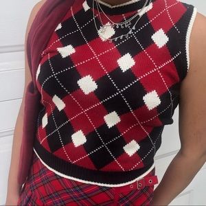 trendy fitted argyle sweater